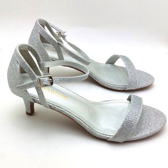 Dream Pairs Low Stilettos Heel Sandals Ankle Strap Work Dress Shoes - Size 7 - Picture 1 of 9